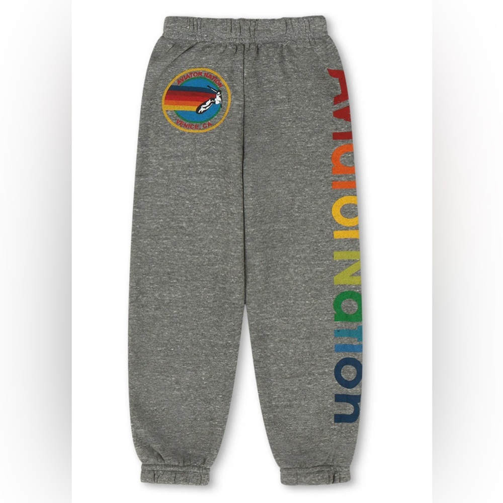 Kids Aviator Nation Logo Sweatpants - Heather Grey